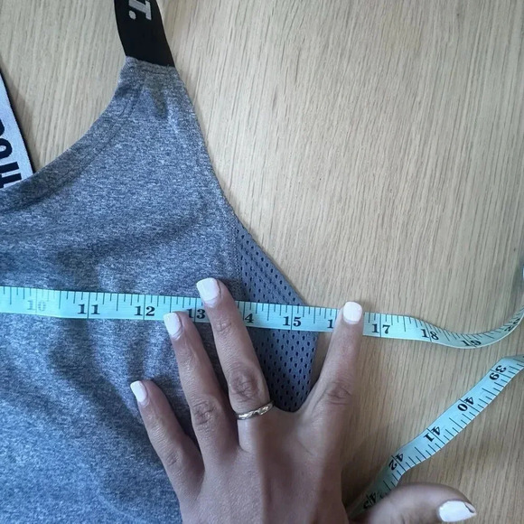 Nike Dri Fit Just Do It Tank Top Women's Size Small Gray/Black Band Logo - Picture 7 of 7